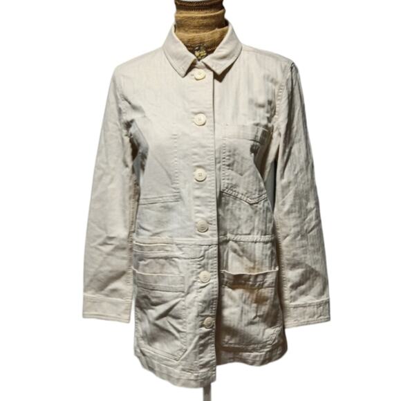 Madewell Khaki Cargo button down long line jacket A1074‎ size S - Picture 2 of 6